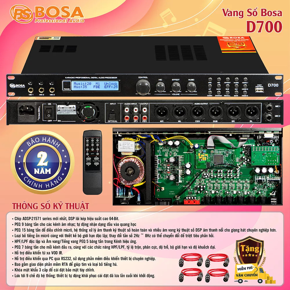 Vang số Karaoke Bosa D700